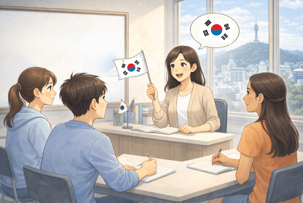 한국 생활에 관해 이야기하는 민호와 유카
